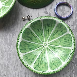 Handmade Lime half, Trinket Dish, Mini Jewelry Bowl