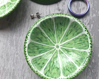 Handmade Lime half, Trinket Dish, Mini Jewelry Bowl