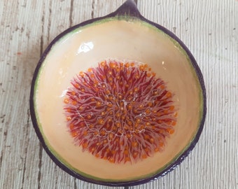 Fig Trinket dish, Ring dish, Fruit themed trinket , Half fig  trinket dish, Jewellery bowl, Gift under 20 pounds