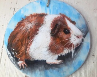 Pet hanging decoration, Your pet painted onto a hanging decoration, Pet portrait on hanging ornament,Original painting, Pet parent gift