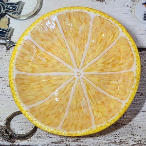 Trinket dish, Cute Fruit themed mini trinket dish, Lemon half trinket dish, Jewellery bowl, Ring dish, Gifts for her,
