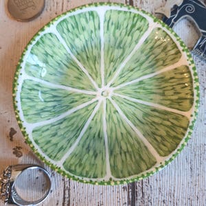 Lime trinket  dish, Cute Fruit themed mini trinket dish, Lime  half trinket dish, Jewellery bowl, Ring dish, Gifts for her,