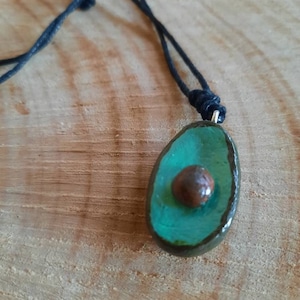 Handmade Clay Avocado Pendant: Fun Vegan Necklace