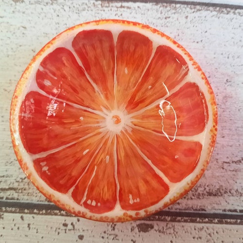 Trinket dish, Cute Fruit themed trinket dish, Orange half MINI trinket dish, Jewellery bowl, Ring dish, Gifts for her, Gifts under 20 pounds