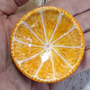 Trinket dish, Cute Fruit themed trinket dish, Orange half MINI trinket dish, Jewellery bowl, Ring dish, Gifts for her, Gifts under 20 pounds