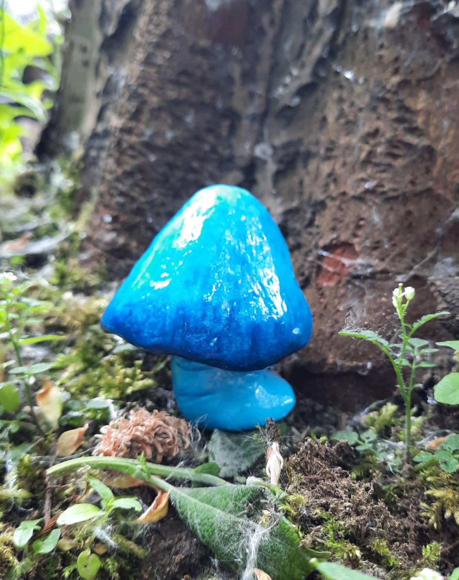 Blauer Pilz Fliegenpilz Dekoration Ornament handgefertigt | Etsy