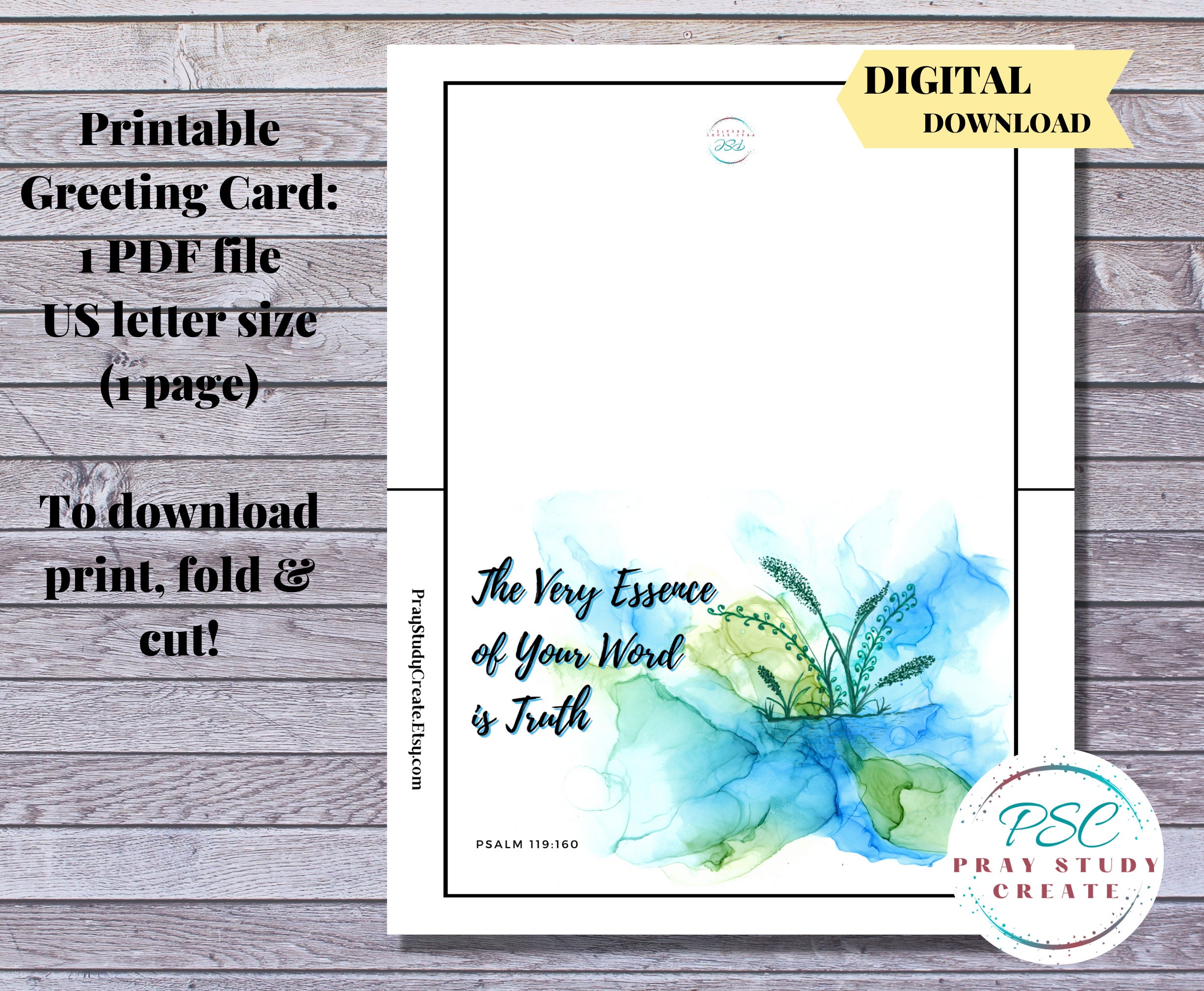 Printable Jehovah's Witness 2023 Year Text Greeting Card JW 2023 Download 5x7 Blank Psalm 119: ...