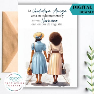 Carte-cadeau amitié Témoin de Jéhovah imprimable, téléchargement de carte espagnole JW, carte Testigos de Jehova, carte JW espagnole amie soeur imprimable