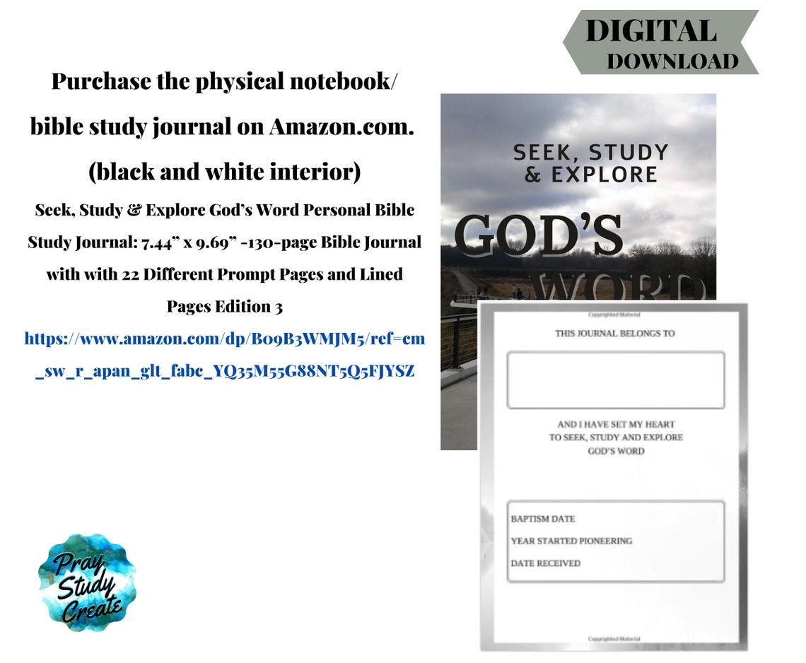 Printable Jehovah's Witness Personal Study Worksheets JW Bible Study ...