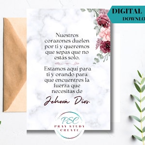 JW Sympathy Card, druckbare Grußkarte der Zeugen Zeugen Jewe, JW Grußkarte für Tod & Trauer, Jw Beileid, Jw Ermutigung in spanischer Sprache