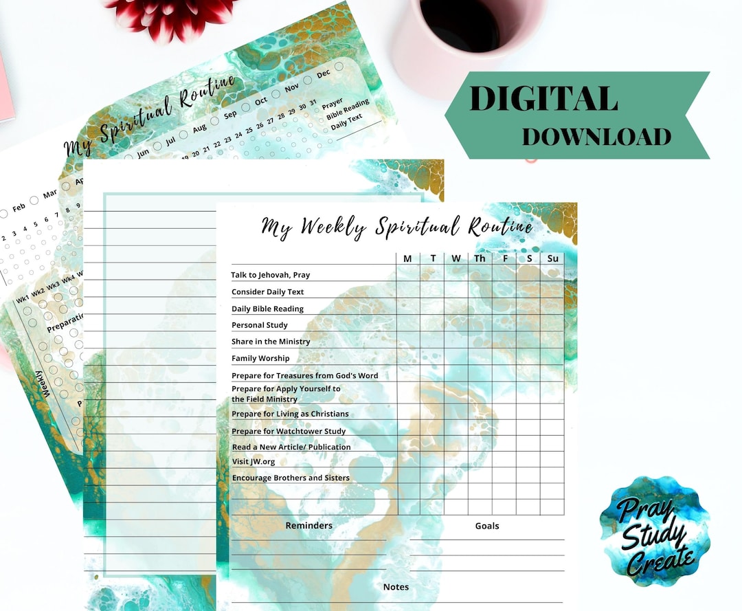 Printable Jehovah's Witness Spiritual Routine Tracker| JW Instant ...