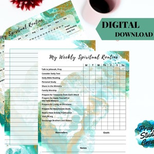 Printable Jehovah's Witness Spiritual Routine Tracker| JW Instant ...