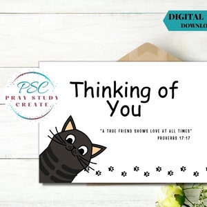 Druckbare Grußkarte mit Zeugen JW Thinking of You | Sofort Download | 5 x 7 Blank Inside A7| Sprüche 17:17| Ermutigungskarte für die Zeugenaussage