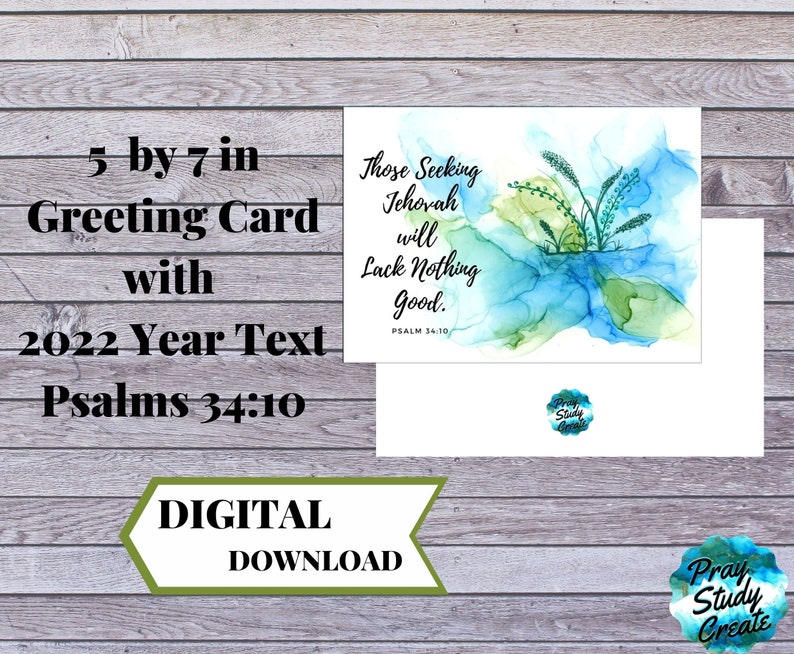 When Is The Jehovah Witness Memorial 2022 Printable Jehovah's Witness 2022 Year Text Greeting Card - Etsy