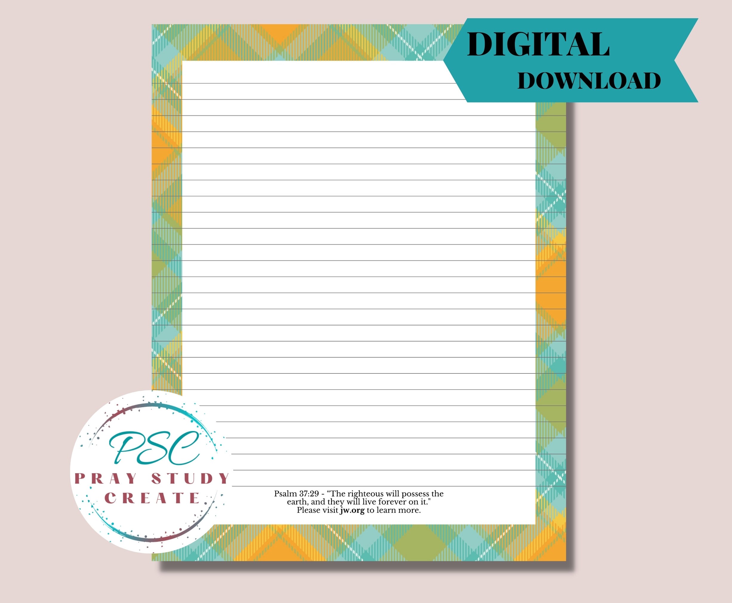 Printable Jehovah's Witness Letter Writing Paper Lined, Jw Printable ...