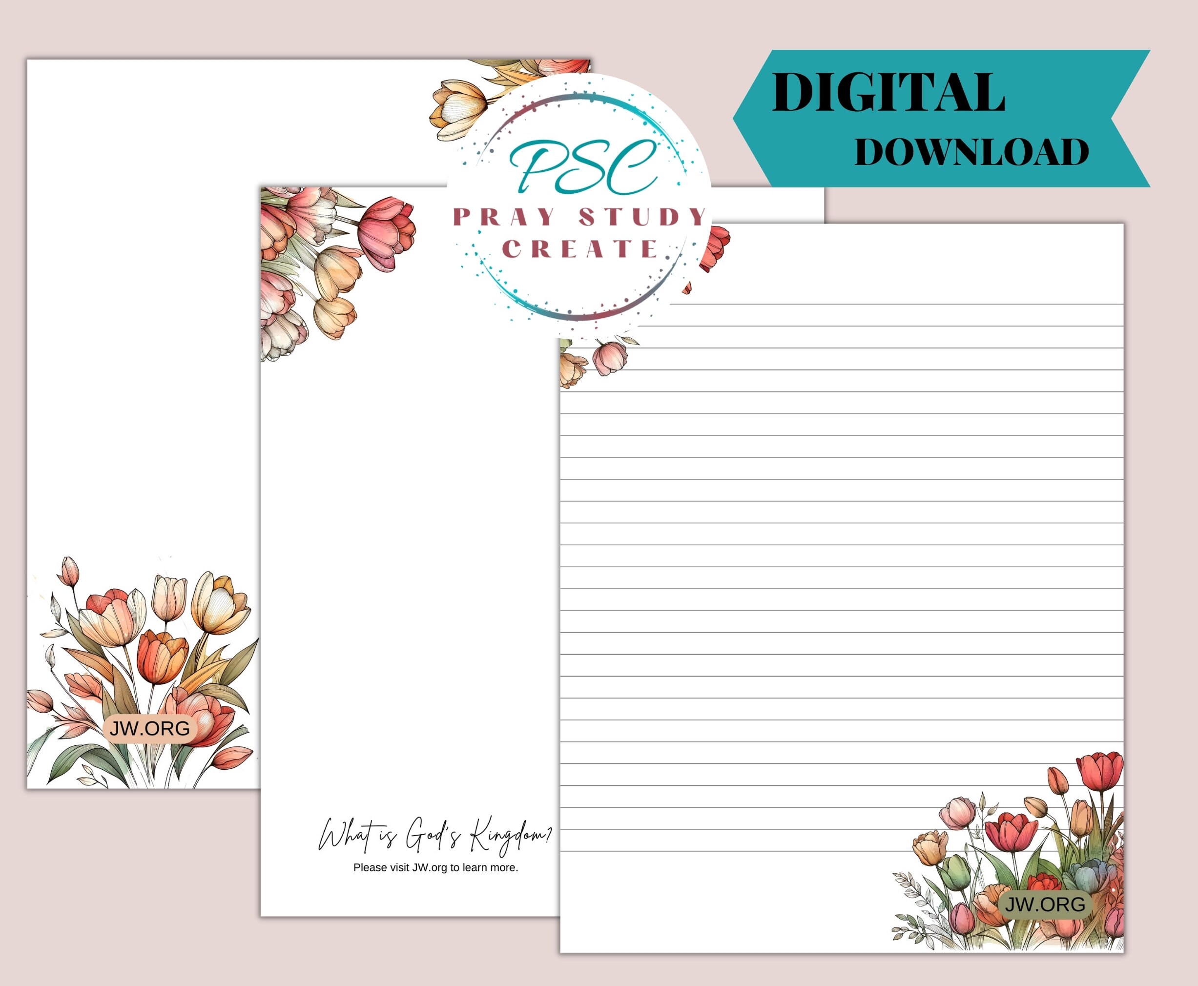 Printable Jehovah's Witness Letter Writing Paper-15 Pgs. JW Stationery ...