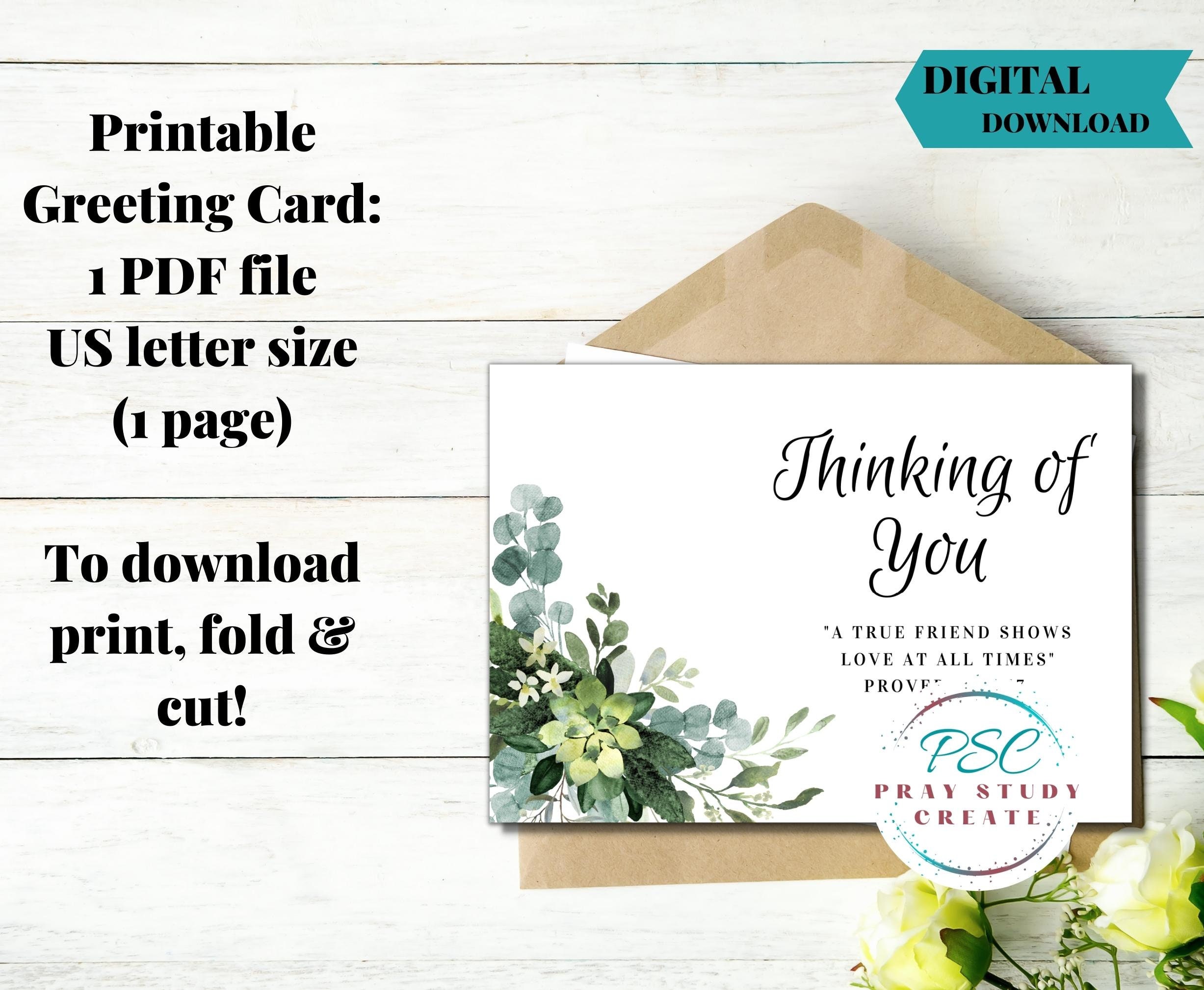 Printable Jehovah's Witness JW Thinking of You Greeting Card Instant ...