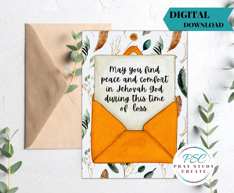 JW Sympathy Card Printable Jehovah's Witness Greeting Etsy