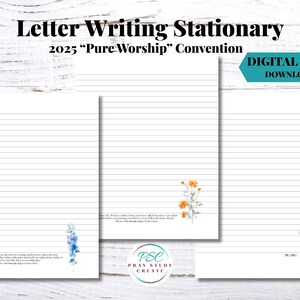 Papel imprimible para escribir cartas de los testigos de Jehová (15 páginas). Papelería para pioneros, suministros para el ministerio de los testigos de Jehová para la Convención de Adoración Pura de 2025.