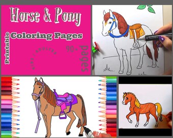 Horse Coloring Page Etsy