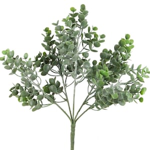 15” Eucalyptus Bush: Light Green,Artificial greenery bush, Floral Filler, Wreath Filler, Greenery