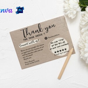 Shopping-bedankkaart, e-commerce bedankbriefje canva sjabloon, Etsy bedankje afdrukbaar, ideeën voor zakelijk bedankje