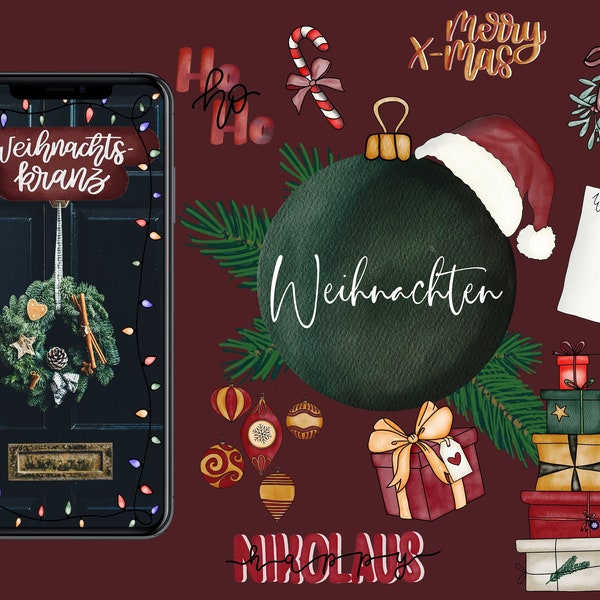 Weihnachten clipart Etsy.de