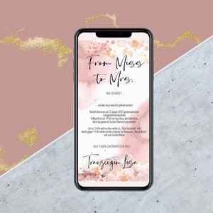 eCard JGA uitnodiging - rosé - Digitale kaarten voor uitnodigingen voor vrijgezellenfeesten/vrijgezellenfeesten - versturen via WhatsApp