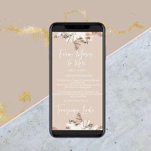 eCard JGA Einladung - Beige Boho - Digitale Karten für die Einladung zum Junggesellenabschied/Junggesellinnen - Versenden per WhatsApp