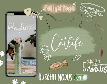 150 Story Stickers Catlife - For Instagram Stories about cats & pets - Clipart - Hand-painted