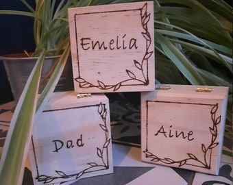 Personalised Keepsake Box, hand burned