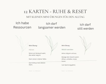 Rust & Reset – Ontspanningskaarten (PDF) | 12 kaarten voor korte pauzes | Mindfulness | Zelfregulatie