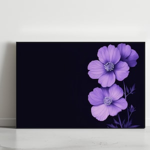 Purple Flower Canvas Print: Modern Floral Wall Art
