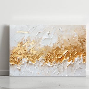 Gold White Oil Wall Art, Wall Art Gold Abstract, Home Decor, Abstract Print, Abstract Canvas Art, Marble Wall Decor, Modern Wall Art