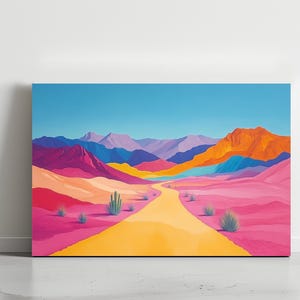 Arisona Desert Colorful Abstract Landscape, Beautiful Nature, Canvas Wall Art, Design, Poster, Print, Wall Art Decor for Home & Office