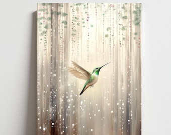 Hummingbird Enchanted Forest Art Print: Nature Wall Decor