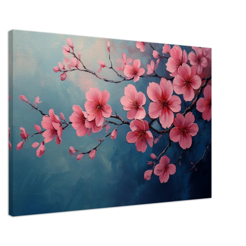 Abstract Cherry Blossom Canvas Print: Modern Floral Wall Art - Etsy