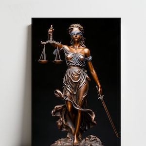 Justitia Themis Leinwanddruck, Juristin Geschenk, Göttin der Gerechtigkeit, Richteramt, Jura Wandkunst, Juraklasse Juraklasse Geschenk, Juraklasse Geschenk, Göttin der Gerechtigkeit