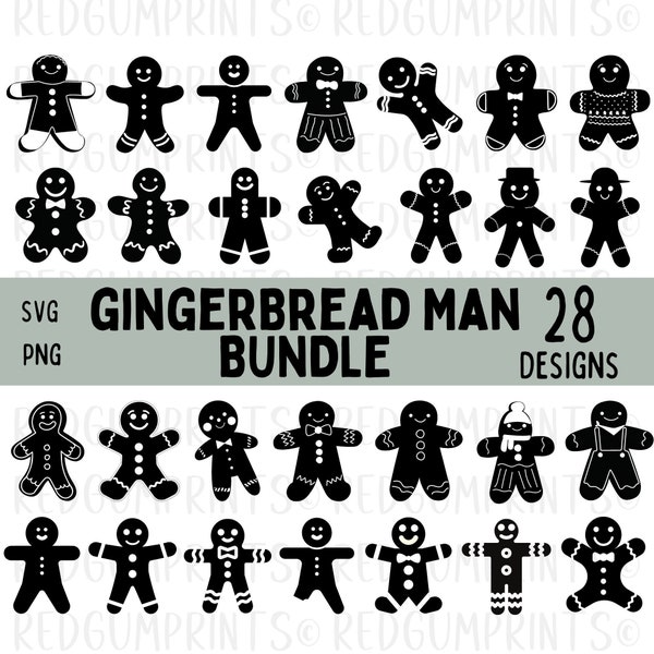 Gingerbread Man SVG Bundle, Gingerbread SVG, Christmas svg, Xmas Svg, Png, Svg, Files for Cricut, Silhouette, Man Svg, Cricut, Baking SVG