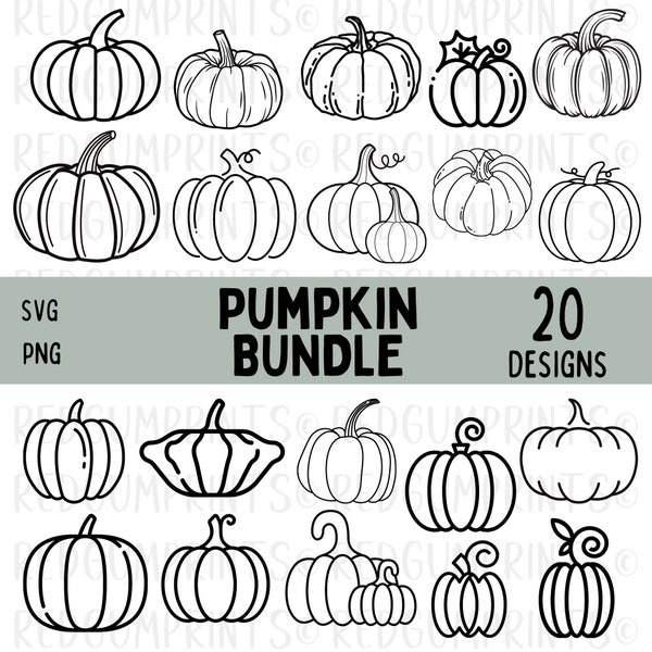 Pumpkin SVG Bundle, Tall Pumpkin SVG, Halloween, Thanksgiving, Fall Svg, Png, Svg Files for Cricut, Silhouette, Sublimation Design Downloads