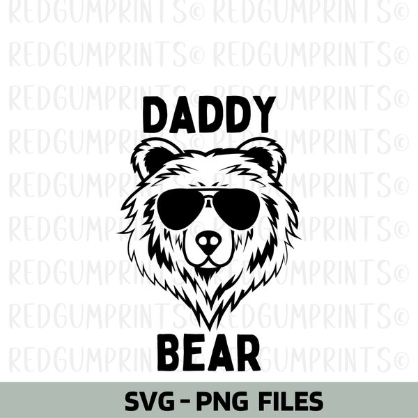 Daddy Bear SVG, Cricut Cut Files, Fathers Day, Dad SVG, Bear svg, Digital Download, Silhouette, Fathers Day, SVG, Cricut, Daddy svg, png