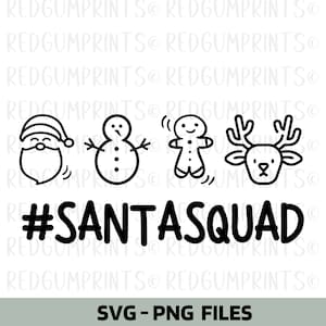 Santa Squad SVG, arquivos Cricut Cut, Natal engraçado, Cricut, Natal svg, Download digital, Silhueta, PNG, SVG, Tipografia, Xmas svg