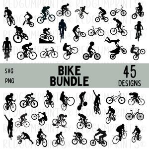 Fahrrad SVG-Bundle, Fahrradfahrer SVG, Bmx SVG, Mountainbike SVG, Dirt Bike SVG, Png, SVG-Dateien für Cricut, Silhouette, Push Bike svg, Cricut