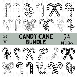 Candy Cane SVG Bundle, Candy SVG, Christmas svg, Xmas Svg, Cane SVG, Png, Svg, Files for Cricut, Silhouette, Holly Svg, Cricut, Candy Cane