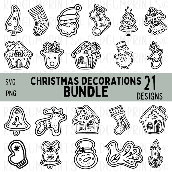 Christmas Decorations SVG, SVG Bundle, Christmas SVG, Decorations svg, Xmas Svg, Png, Files for Cricut, Silhouette, Cricut, Ornament Svg