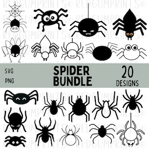 Spider SVG Bundle, Spider SVG, Halloween, Insect Svg, Png, Svg Files for Cricut, Silhouette, Bugs SVG, Sublimation Design Downloads