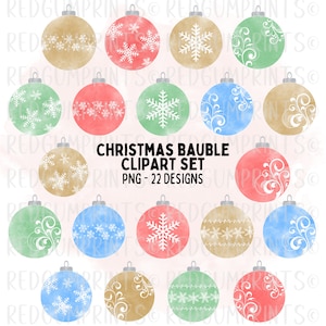 クリスマス ボール クリップアート、ボール PNG、クリップアート、水彩画、クリスマス クリップアート、クリスマス デコレーション、PNG、デジタル ダウンロード、クリップアート セット