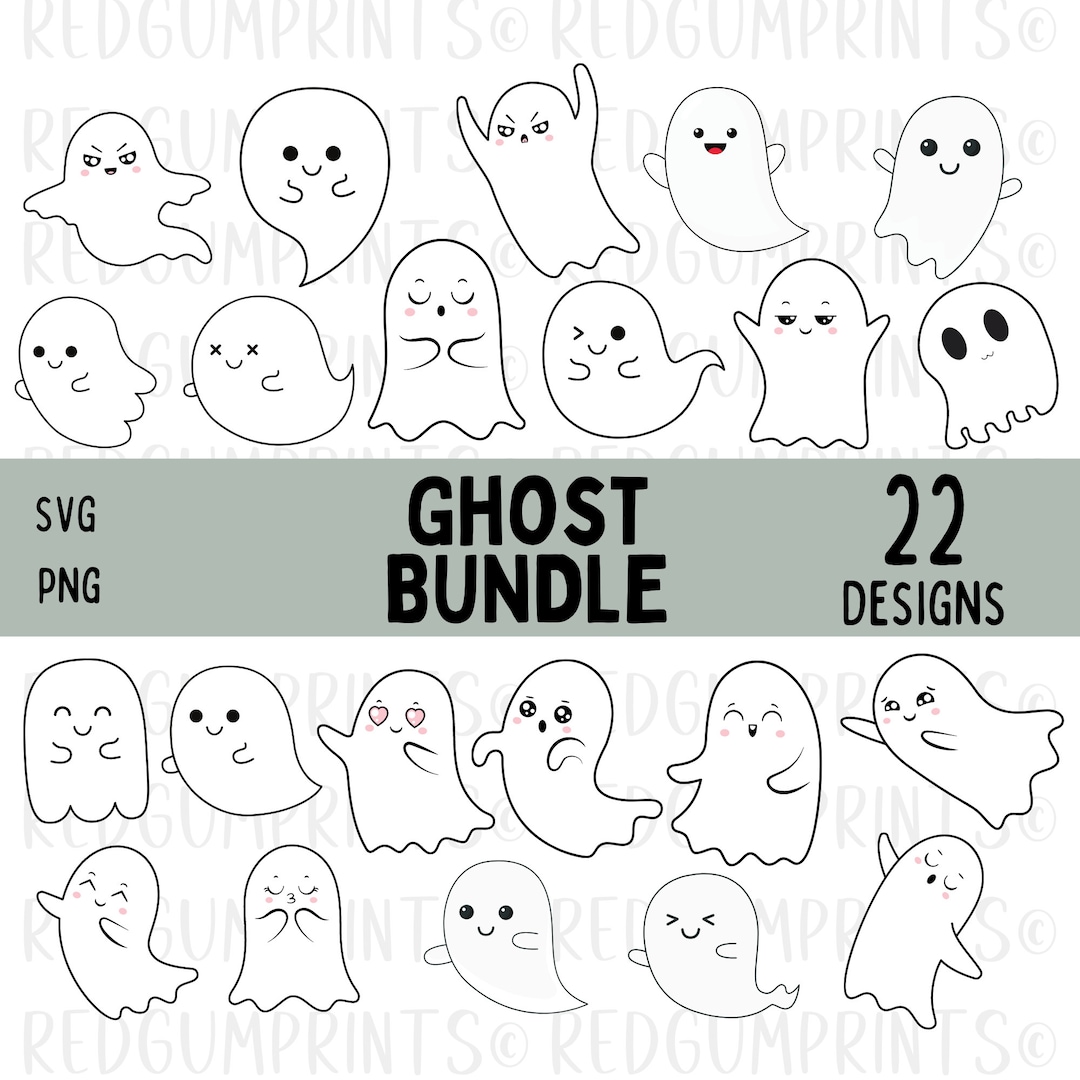 Ghost SVG Bundle, Ghost SVG, Spooky Svg, Halloween Svg, Cute Chost SVG ...