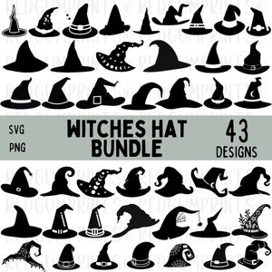 Witches Hat SVG Bundle, Hat SVG, Witchcraft svg, Halloween Svg, Witch SVG, Png, Svg Files for Cricut, Silhouette, Gothic svg, Cricut image 1
