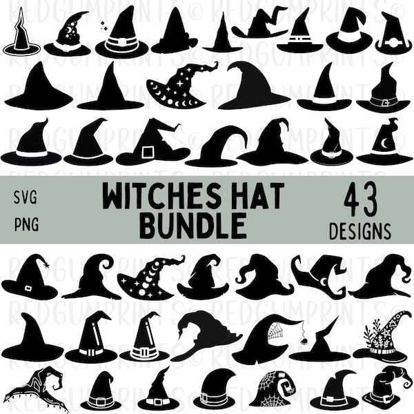 Witches Hat SVG Bundle, Hat SVG, Witchcraft svg, Halloween Svg, Witch SVG, Png, Svg Files for Cricut, Silhouette, Gothic svg, Cricut